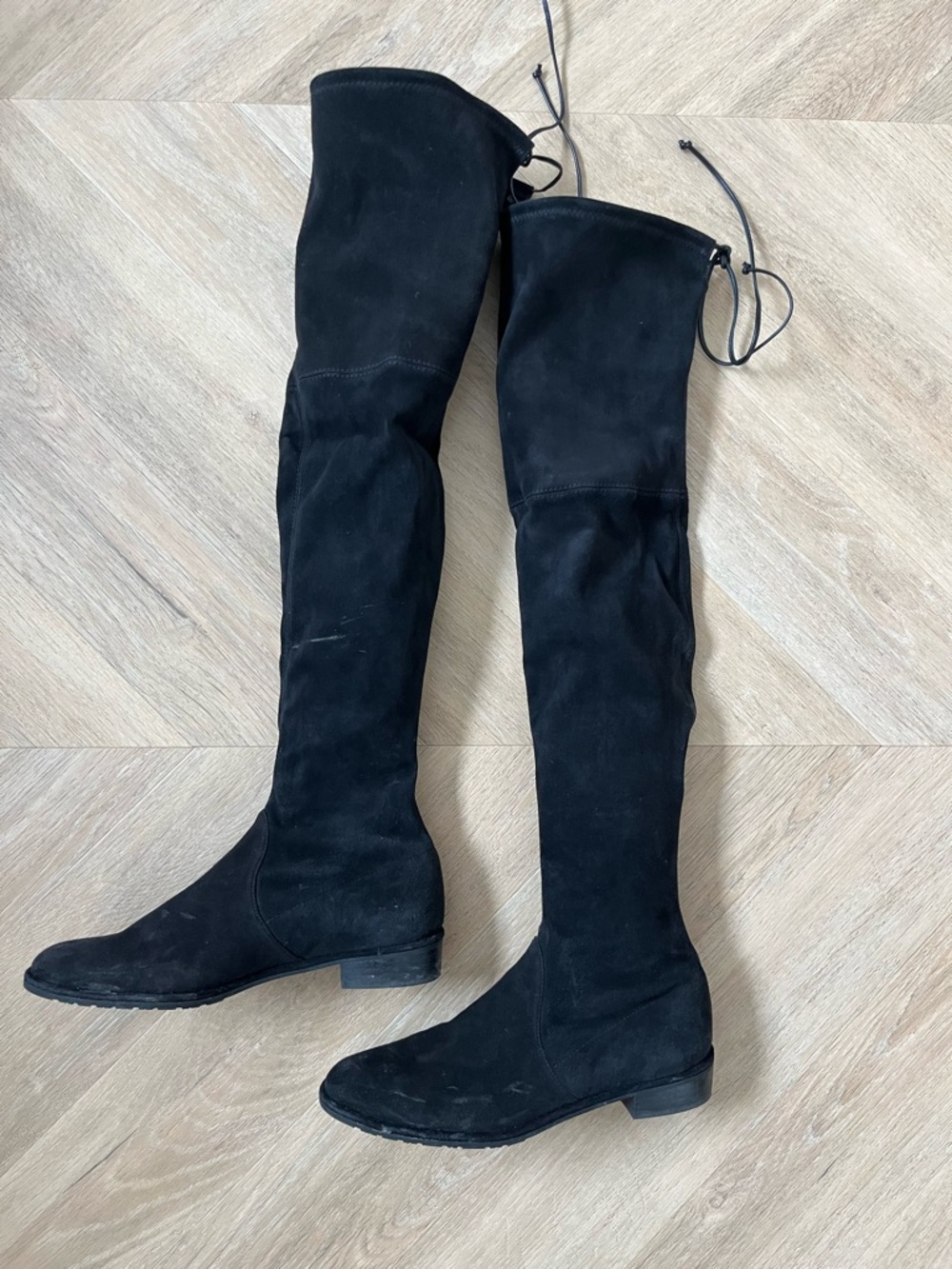 Stuart Weitzman Black Lowland Over-the-Knee Suede Boots